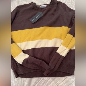 Melrose & market size L (10/12) sweater in dark gray, white, and gold colors NWT